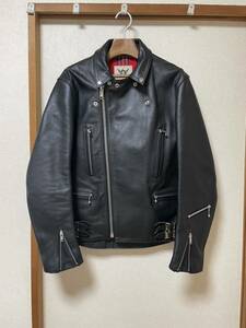 日本製!666 LJM-1L U.K.SIDE BELT LEATHER JACKET REGULAR FIT LONG サイズ:40