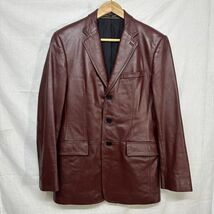 GAULTIER HOMME Objet ゴルチェオムオブジェ レザーテーラードジャケット 026-5-CJK-HG NW－0902 ラムレザー レッド系 46 b18502_画像1