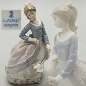 W865. リヤドロ LLADRO 傘と少女 フィギュリン 陶器人形 置物 / 陶製人形リアドロ