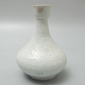 X118. 時代朝鮮美術 李朝 白磁 徳利 高さ18.0cm / 陶器陶芸古美術時代花器壷花瓶花生