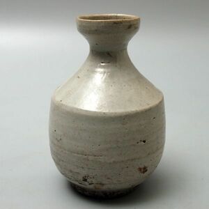 X123. 時代朝鮮美術 李朝 白磁 徳利 高さ16.0cm / 陶器陶芸古美術時代花器壷花瓶花生