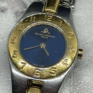 ★稼働★ Baume & Mercier geneve ボームアンドメルシエ レディース 腕時計 クォーツ ブルー文字盤 MV045161 cl82