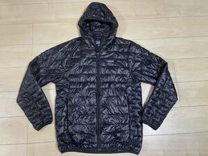 美品 M Patagonia パタゴニア M's Micro Puff Hoody マイクロパフフーディ 中綿 ジャケット ブラック