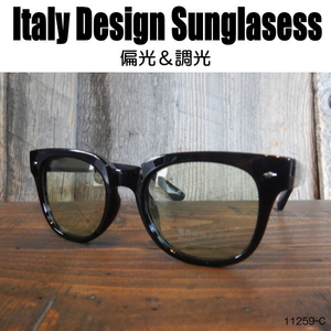 偏光・調光 サングラス 黒縁メガネ 伊達めがね Italy Design ウェリントン イタリーデザイン ユニセックス 11259C..