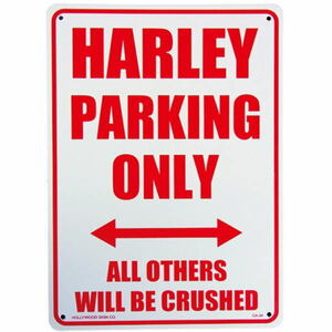 【PLASTIC SIGN BOARD】プラスチックサインボード HARLEY PARKING ONLY ハーレー専用駐車場 (No8).