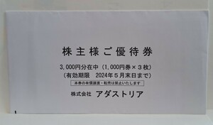 アダストリア 株主優待券3000円分