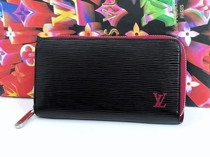 【確実正規品】美品！Louis Vuittonルイヴィトン　エピ　ジッピーウォレット長財布　ブラック×ピンク系