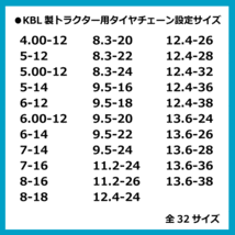 CN1004H 6.00-12 トラクター タイヤ チェーン バンド セット KBL 日本製 S型 はしご ハイラグ対応 6.00x12 600-12 600x12_画像5