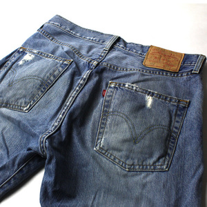 リーバイス Levis ハーフパンツ デニムパンツ w32 ペイント入り 23-1123fu05【4点同梱で送料無料】