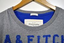 即決【Abercrombie＆Fitch】アバクロンビー＆フィッチ ロゴTシャツ グレー M アバクロ 古着_画像3