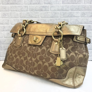 ★最終値下げ★ ★人気ブランド★ ★ブランド品★ COACH コーチ　シグネチャー　ゴールド　ショルダーバッグ　F0873-12616