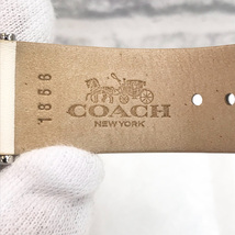 ★最終値下げ★★稼働★ ★ブランド時計★ COACH コーチ CA.120.7.14.1594 QZ ステンレス レザーベルト シルバー文字盤 腕回り約13cm〜18cm_画像8