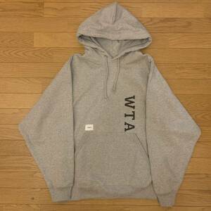 1スタ 試着のみ 23SS WTAPS DESIGN 01 HOODY COTTON COLLEGE 03 L ASH GRAY ダブルタップスカレッジフーディーパーカーグレー灰1円スタート