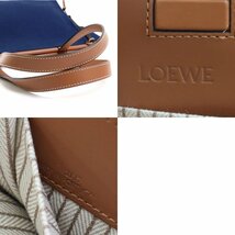 ロエベ LOEWE ショルダーバッグ クッション トート スモール キャンバス/レザー ネイビー/ブラウン e57468f_画像10