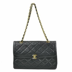 シャネル CHANEL ショルダーバッグ マトラッセ レザー/メタル ブラック/ゴールド/シルバー e57286g