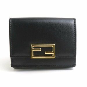 フェンディ FENDI 三つ折り財布 レザー ブラック r9817k