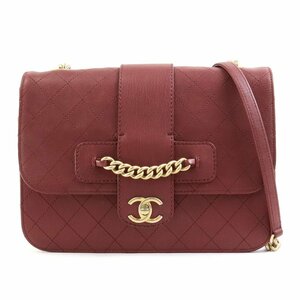 シャネル CHANEL 斜め掛けショルダーバッグ マトラッセ ココマーク レザー/メタル バーガンディ/ゴールド e57404a