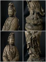 井波彫刻　高31cm 仏教工芸品　香樟材　時代彫刻　古美術　木彫仏教　精密彫刻 仏師で仕上げ品　聖観音立像_画像9