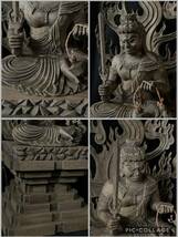 井波彫刻 大型高41cm 楠材　仏教工芸品　仏師で仕上げ品　不動明王座像_画像9