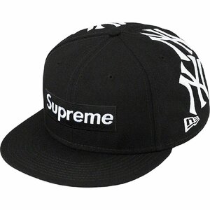 21AW【未使用タグ付】SUPREME シュプリーム × New York Yankees ニューヨーク ヤンキース Box Logo New Era ニューエラキャップ 黒 7 5/8