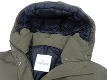 2020年【美品】MONCLER ダウンジャケット IRUS レディース グリーンカーキ サイズ0 大ロゴワッペン フリル コート 国内正規 モンクレール_画像5