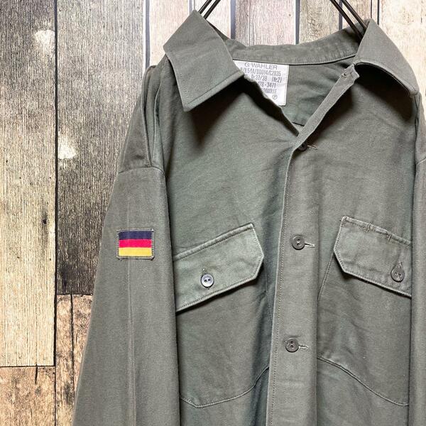 《ドイツ製》german army3 緑☆モールスキンジャケット L 刺繍