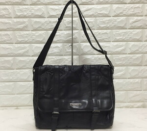 no16443 BURBERRY BLACK LABEL バーバリー ブラックレーベル 三陽商会 ノバチェック PVC 斜め掛けショルダー メッセンジャー バッグ