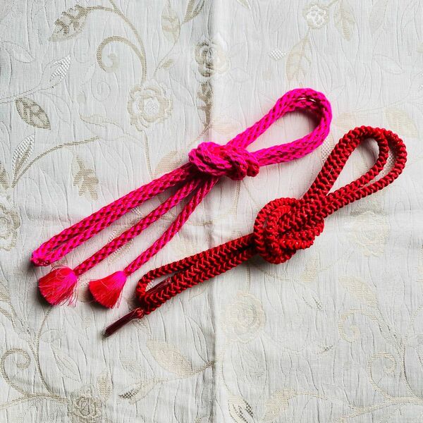 帯締め2本セット　ピンク　赤 和装小物