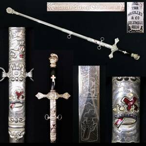 テンプル騎士団 儀式用剣 十字軍 ソード 剣 中世 Vintage the MC Lilley & Co Columbus Ohio Masonic Knights Templar Sword アメリカ製