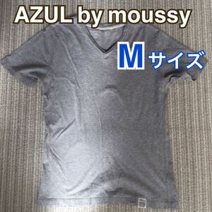 AZUL by moussy Vネック Tシャツ 半袖 グレー Mサイズ コットン
