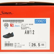 未使用品 シモン 安全靴 AW12 サイズ26.5cm EEE 紐式安全靴 短靴 ブラック [R11789]_画像8