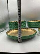 緑釉　金皿　京焼　ほぼ未使用　10客　日本料理　懐石料理　刺身皿　焼物皿　今回限り　陶磁器_画像10