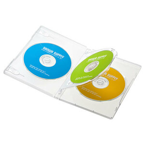 DVDトールケース 3枚収納 10枚セット クリア 一般的なセルDVDと同じ厚さ14mm サンワサプライ DVD-TN3-10CL 送料無料 新品