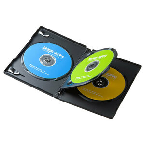 DVDトールケース 3枚収納 10枚セット ブラック 一般的なセルDVDと同じ厚さ14mm サンワサプライ DVD-TN3-10BKN 送料無料 新品