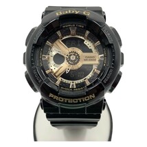 〇〇 CASIO カシオ Baby-G ベビージー レディース 腕時計 BA-110 ブラック x ゴールド やや傷や汚れあり_画像1