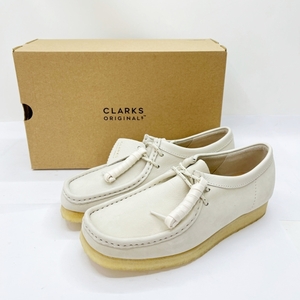 ◆◆ CLARKS クラークス シューズ ヌバックレザー ワラビー 24.5～25.0cm UK6.5 26166299 オフホワイト 目立った傷や汚れなし