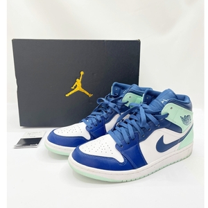 ◆◆ NIKE ナイキ スニーカー　Nike Air Jordan 1 Mid 27.5cm　US9.5 554724-413 ブルーミント やや傷や汚れあり