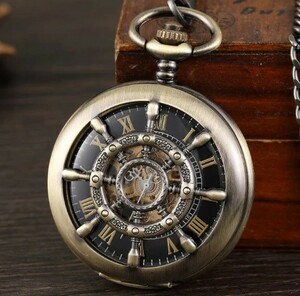H027:男性用ポケット腕時計 バッテリーなし ペンダント ヴィンテージ 機械式時計 ポケット チェーン ベスト時計
