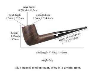 CA016:サンダルウッドパイプ 9mmフィルター 無垢材 クラフト 茶色と黒