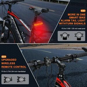 EA016:C自転車のテールライト　ワイヤレスアラーム 防水ip65 USB 自転車 テールライト