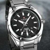 BE011:ブランド 男性 腕時計ビジネスクォーツ時計 男性 ステンレス鋼 バンド30メートル 防水日付 腕時_画像4