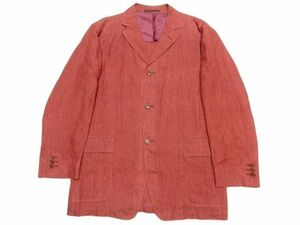 美品☆エルメネジルドゼニア☆soft☆麻100％☆リネンジャケット スイス製 サイズ50 Ermenegildo Zegna メンズ 紳士 テーラード アンコン