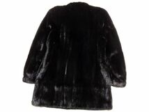 美品☆着丈80cm☆fulnis☆最高級ミンクファーコート フリーサイズ ブラック MINK FUR 本毛皮 レディース ミセス_画像4