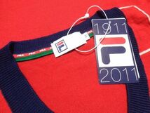 未使用☆フィラ☆1911-2011☆100周年☆限定☆ボルグロゴ☆Vネックセーター 日本製 サイズM FILA メンズ 紳士 新品 テニス_画像6