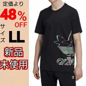 【LL】ハイパーリアル 半袖Tシャツ アディダスオリジナルス 新品未使用 タグ付き グラフィックトレフォイル ブラック