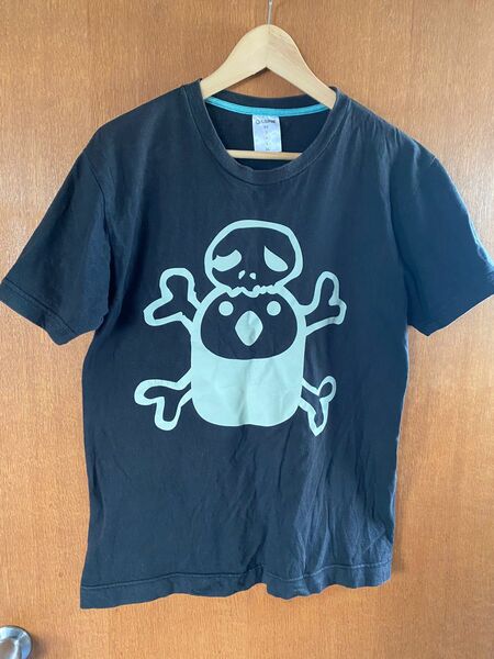 【希少】 CUNE キューン プリント 半袖 Tシャツ 袖 ロゴ 骸骨 スカル 骨 ビックプリント メンズ M サイズ