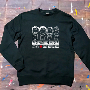 送料無料【レッチリ】Red Hot Chili Peppers × peanuts風 / 長袖トレーナー /ブラック★選べる3サイズ/M L XL / 8.4オンス