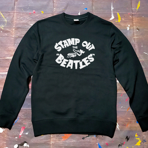 送料無料【STAMP OUT BEATLES】ビートルズ /長袖トレーナー/ ブラック★選べる3サイズ/M L XL / 8.4オンス