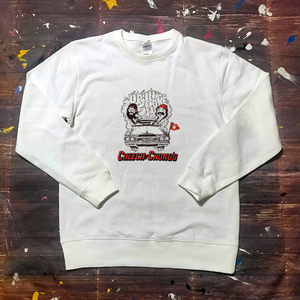 送料無料【チーチ& チョン/Cheech & Chong】Ｄrive High /長袖トレーナー/ ホワイト★選べる3サイズ/M L XL / 8.4オンス