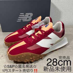  1円スタート売切り 新品未使用 ニューバランス スニーカー 28cm NEW BALANCE XC-72 赤 レッド 白 スエード ナイロン 靴 完売品